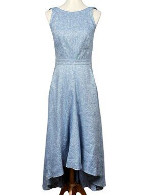 100% Capri Pure Linen Maxi Dress Womens Small